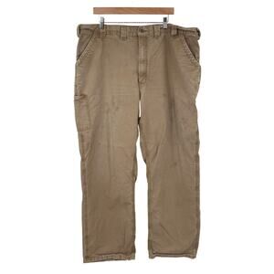 Vintage Thrashed Carhartt Dungaree Fit Khaki Tan Cargo Work Grunge Men’s 44x34